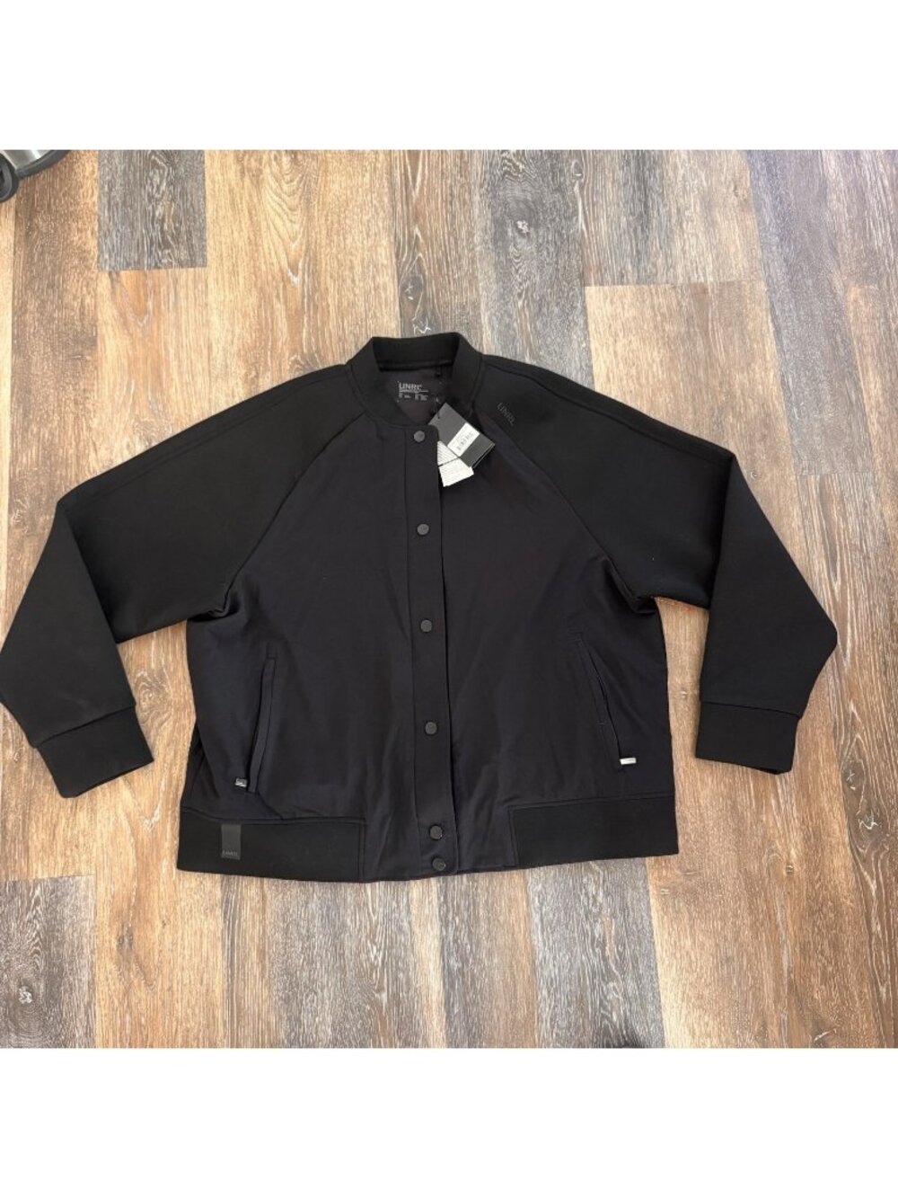 UNRL Jetset Bomber Jacket Women Size XL Black Softshell Stretch - Picture 1 of 8